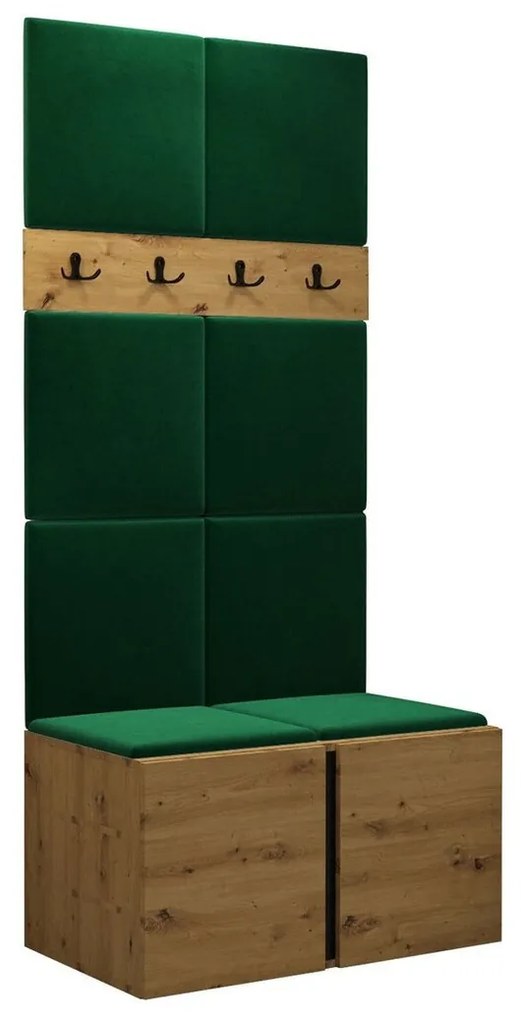 Σετ διαδρόμου Hartford 267, 186x84x46cm, 27 kg, Artisan δρυς, Πλαστικοποιημένη μοριοσανίδα, Ταπισερί, Εντοιχισμένη, Τοίχου | Epipla1.gr