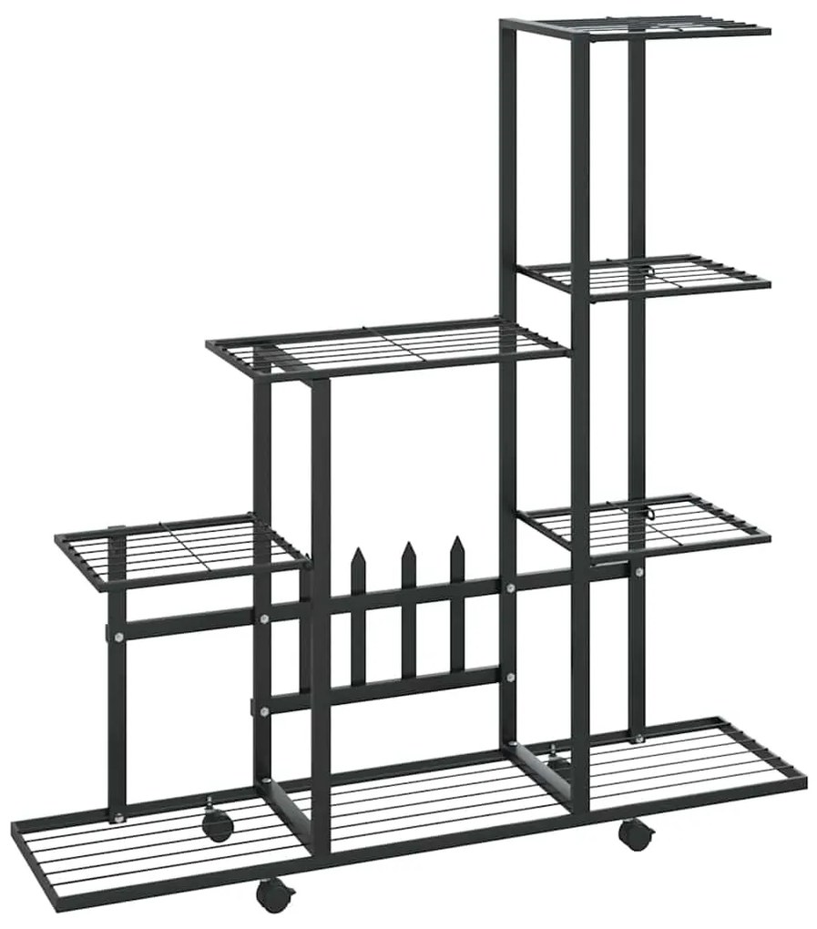 vidaXL Ανθοστήλη με Ρόδες Μαύρη 94,5 x 25 x 92,5 εκ. Μεταλλική