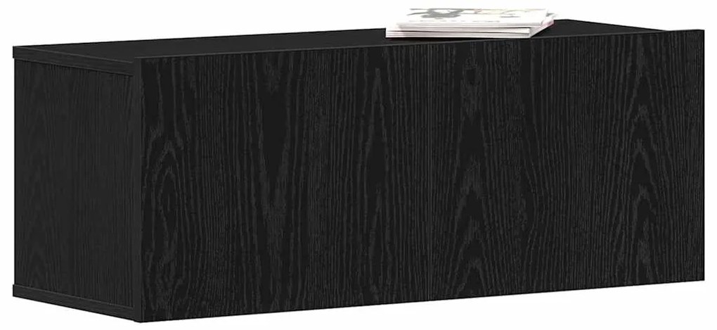 vidaXL Μαύρη Δρυς Βάση ΤV 80x30x30 εκ. Φτιαγμένη από Εργασιακό Ξύλο