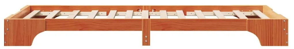 vidaXL Σκελετός Κρεβατιού Κερωτό καφέ 75 x 190 cm Στερεά ξυλεία πεύκου