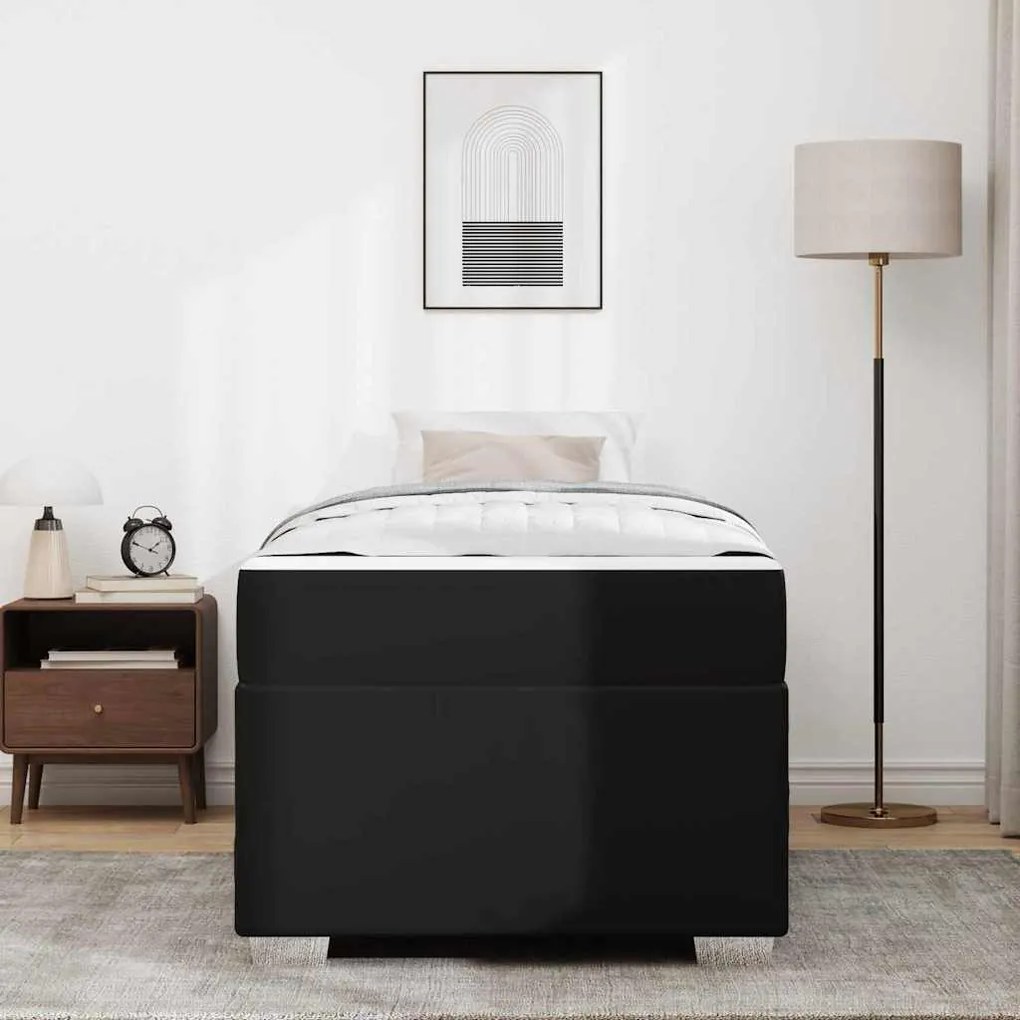 vidaXL Σκελετός Κρεβατιού Μαύρο 90 x 190 cm Τεχνητό δέρμα