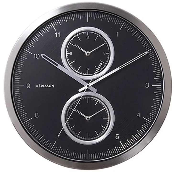 Ρολόι Τοίχου Multiple Time KA5508BK D.50cm Black Karlsson Aluminium