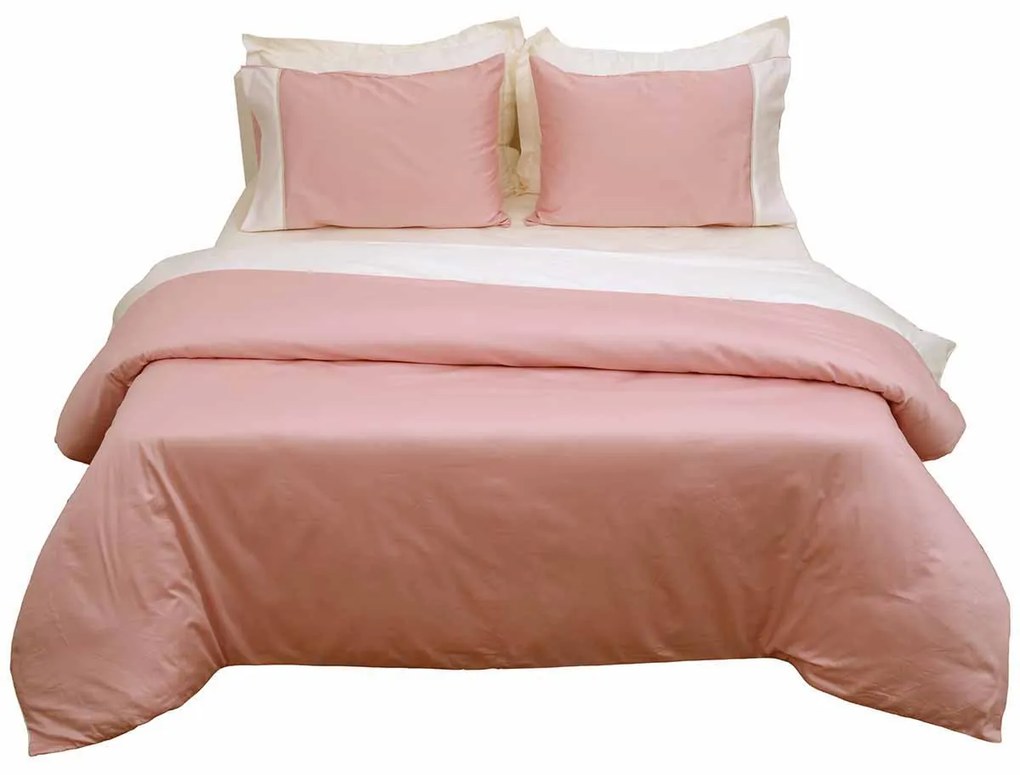 Κουβερλί Υπέρδιπλο (220x240) 2 Όψεων Anna Riska Luxury Bicolour Blush Pink/Ivory