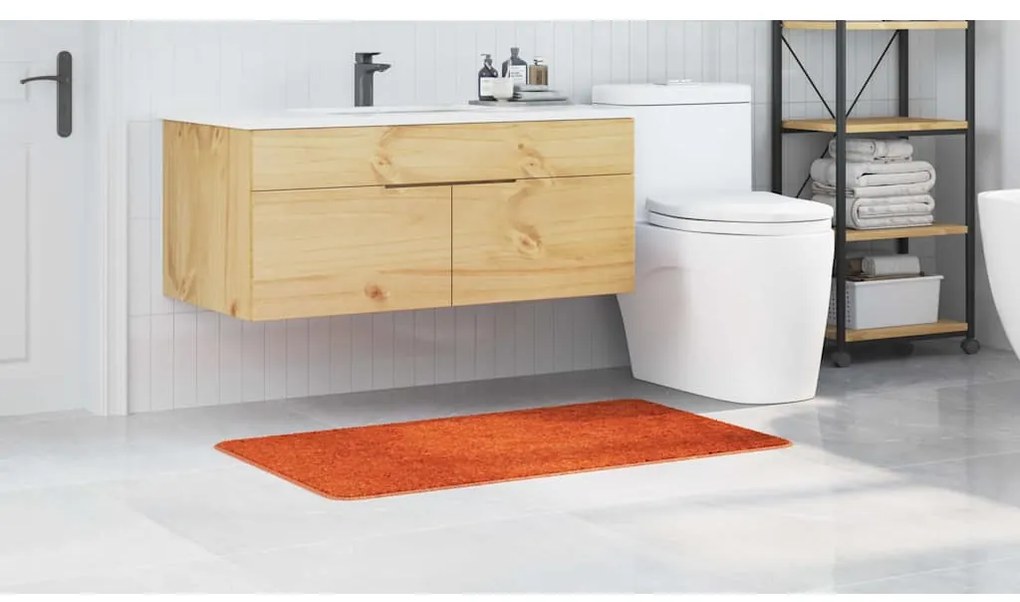 vidaXL Αντιολισθητικό μαξιλάρι μπάνιου Πορτοκαλί 70 x 120 cm PP