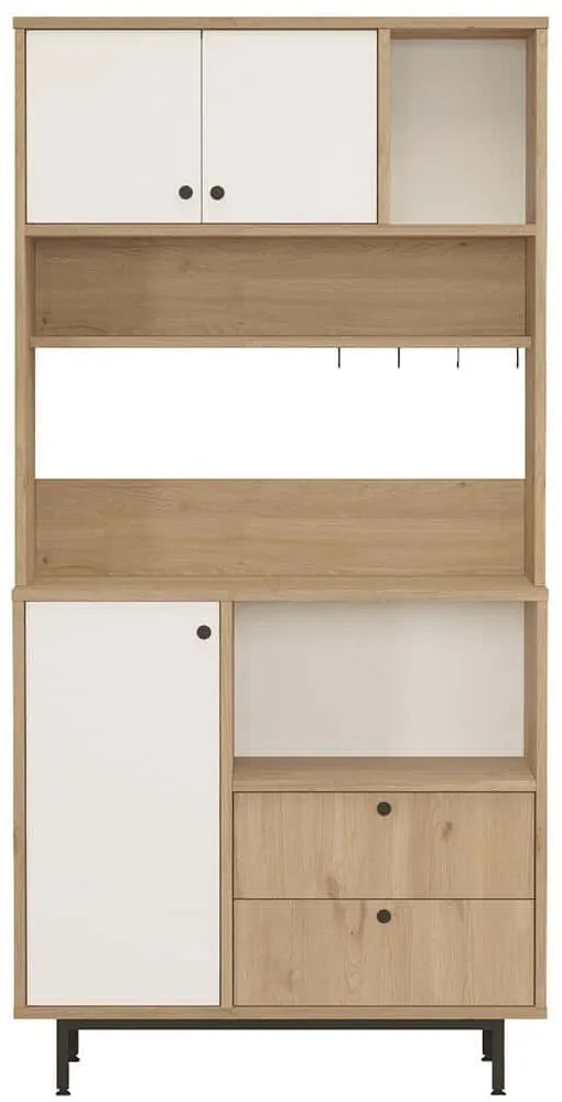 Ντουλάπι Κουζίνας 956LCS3561 88x35,5x180cm Oak-White Μοριοσανίδα, Μέταλλο