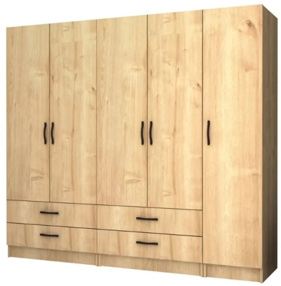 Ντουλάπα Πεντάφυλλη Ricardo 0257187 200x51,8x181cm Sonoma Πεντάφυλλη