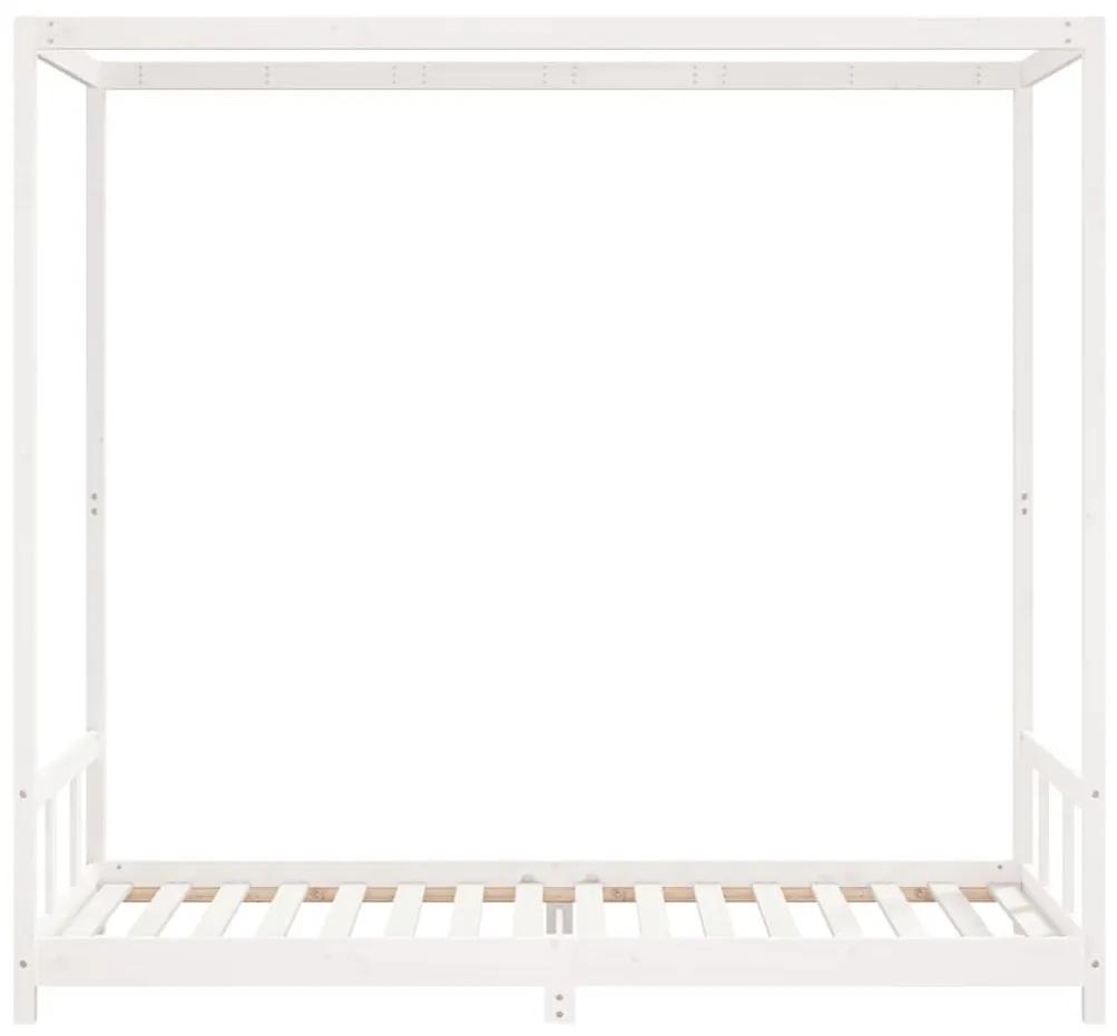 Πλαίσιο Παιδικού Κρεβατιού Λευκό 90 x 200 εκ. Μασίφ Ξύλο Πεύκου - Λευκό