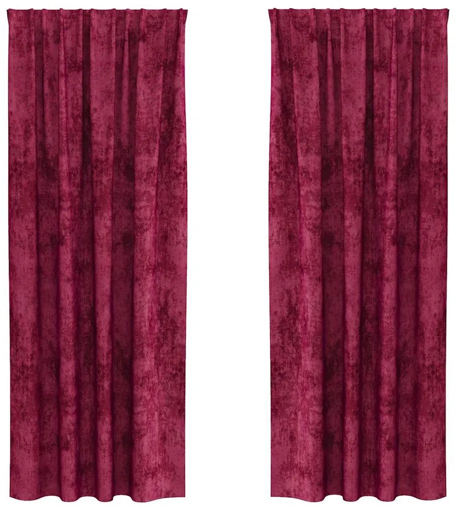 vidaXL Κουρτίνα με κουρτίνες 2 pcs Κόκκινο 260 x 140 εκ. Βελούδο