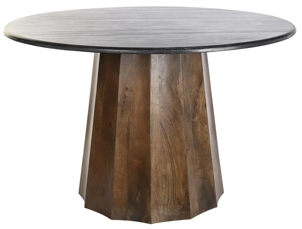 Τραπεζαρία DKD Home Decor Μαύρο Καφέ Μάρμαρο Ξύλο από Μάνγκο 120 x 120 x 76 cm