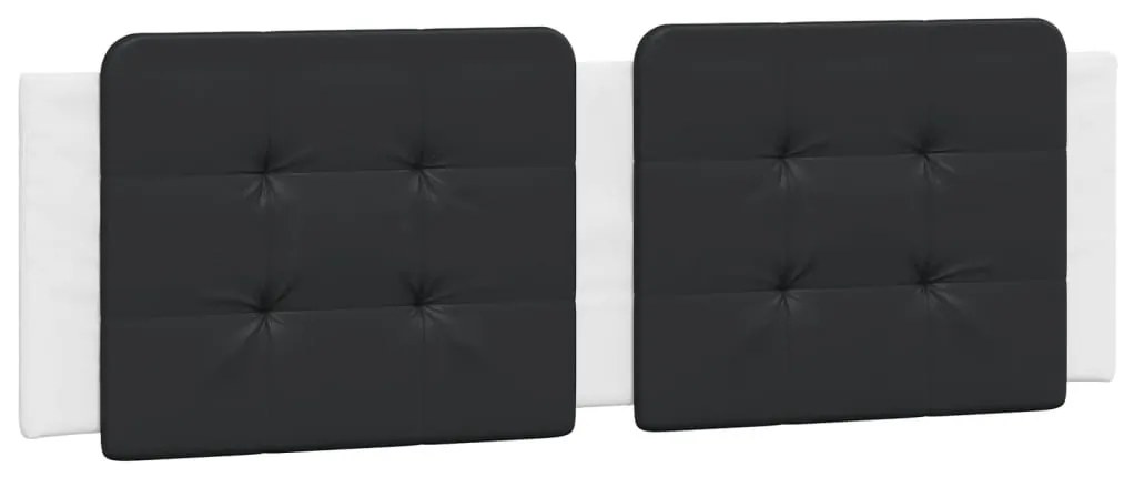 vidaXL Κρεβάτι με Στρώμα Μαύρο/Λευκό 160x200 εκ. από Συνθετικό Δέρμα