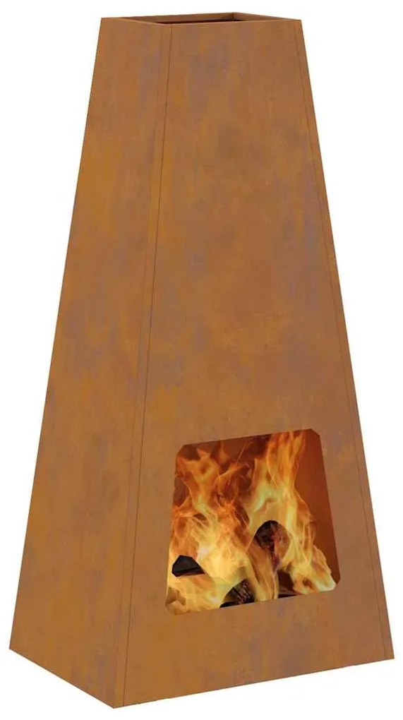 vidaXL Φωτιά Καφέ 50 x 35 x 100 εκ. Ατσάλι σκληρυθέν στον αέρα