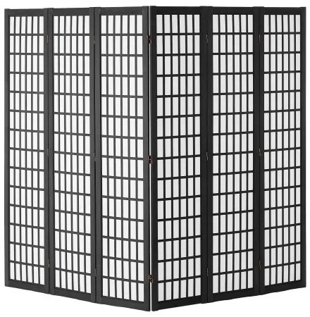 VEVOR Room Divider Japanese Wall Divider 4 Pane for Room Separation (Black)