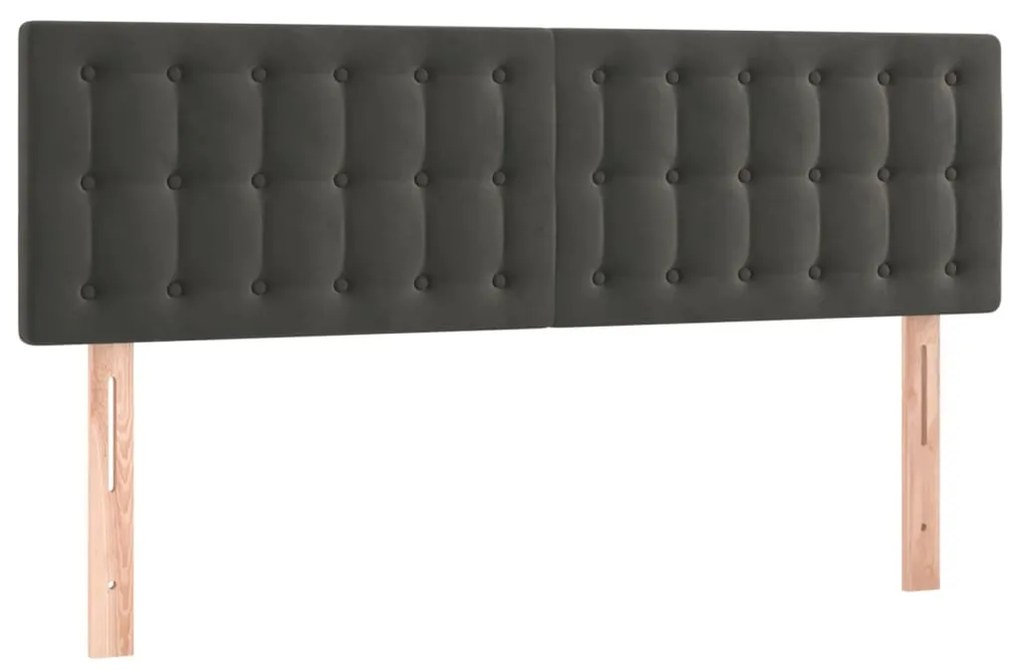 Κεφαλάρι Κρεβατιού LED Σκούρο Γκρι 144x5x78/88 εκ. Βελούδινο 3122095