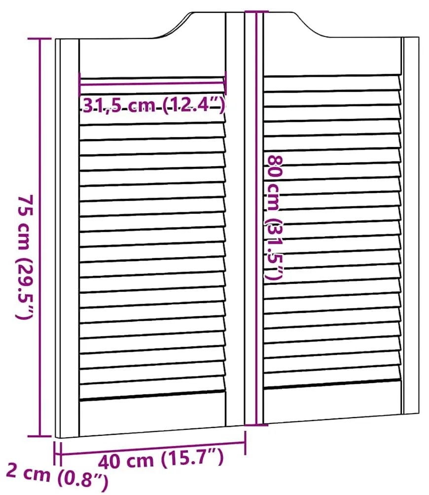 Ανοιγόμενες πόρτες Louvred Design 2 ζευγών Λευκό 80x80 cm - Λευκό