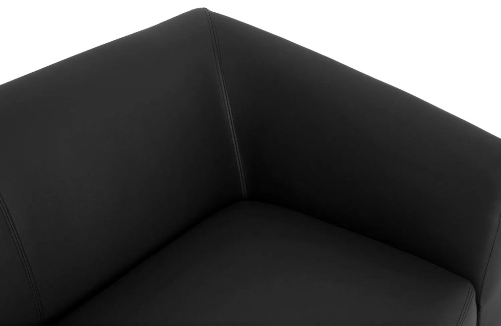 Καναπές Τριθέσιος KIANA με PU Μαύρο 180x75x71 εκ. 180x75x71 εκ.