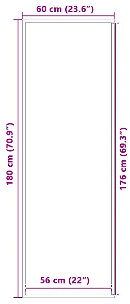 vidaXL Πατάκι Εισόδου Μαύρο 60 x 180 εκ.