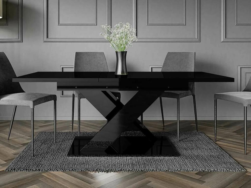 Τραπέζι Goodyear 103, Γυαλιστερό μαύρο, 76x80x140cm, 56 kg, Επιμήκυνση, Πλαστικοποιημένη μοριοσανίδα | Epipla1.gr