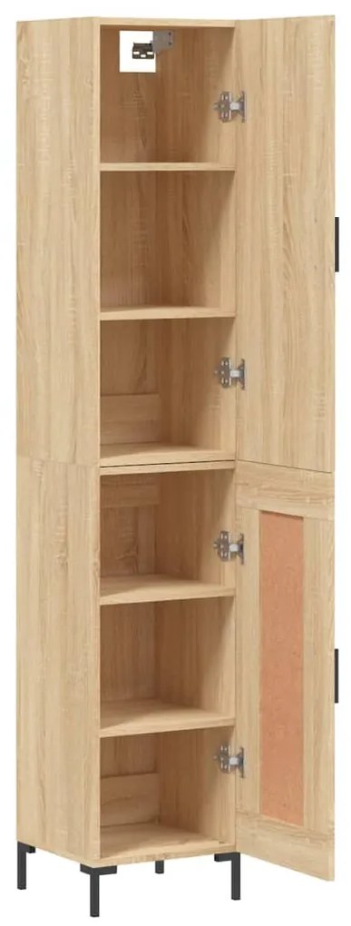 vidaXL Μπουφές Sonoma δρυς 34,5 x 34 x 180 εκ. από Επεξεργασμένο Ξύλο