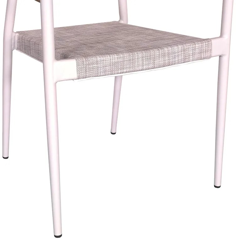 Τραπεζαρία Kliton - Elation σετ 3τεμ pakoworld αλουμίνιο σε λευκή απόχρωση 80x80x74εκ