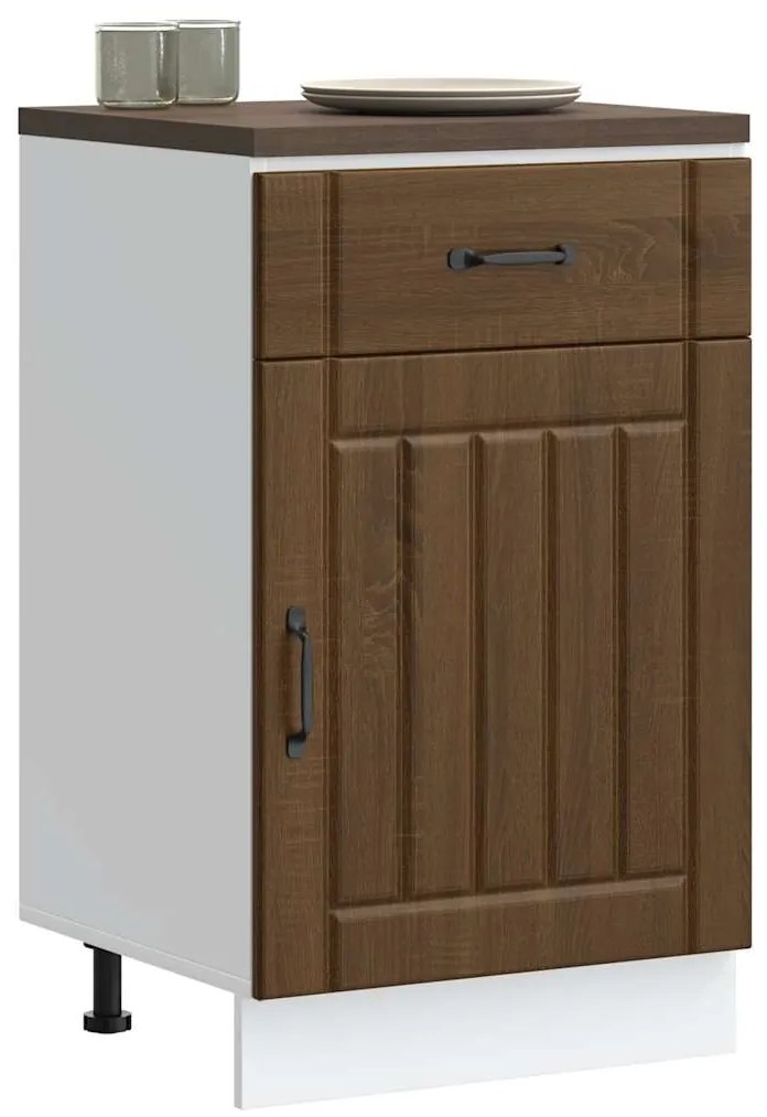ντουλάπι βάσης κουζίνας Lucca Καφέ Δρυς κατασκευασμένο ξύλο