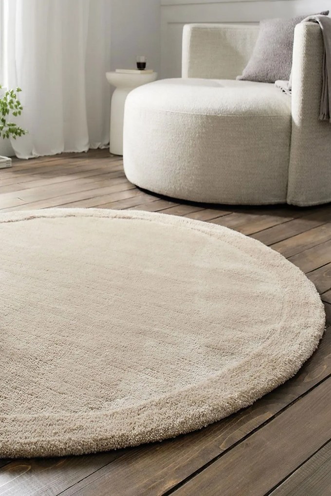 Χαλί Heaven 802/46 Dove Beige Gofis Home 150X150cm Round