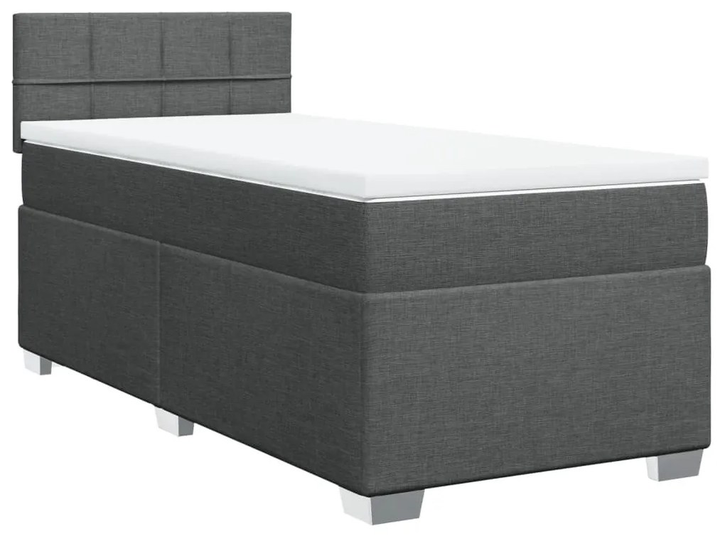 ΚΡΕΒΑΤΙ BOXSPRING ΜΕ ΣΤΡΩΜΑ ΣΚΟΥΡΟ ΓΚΡΙ 100X200 ΕΚ. ΥΦΑΣΜΑΤΙΝΟ 3285800