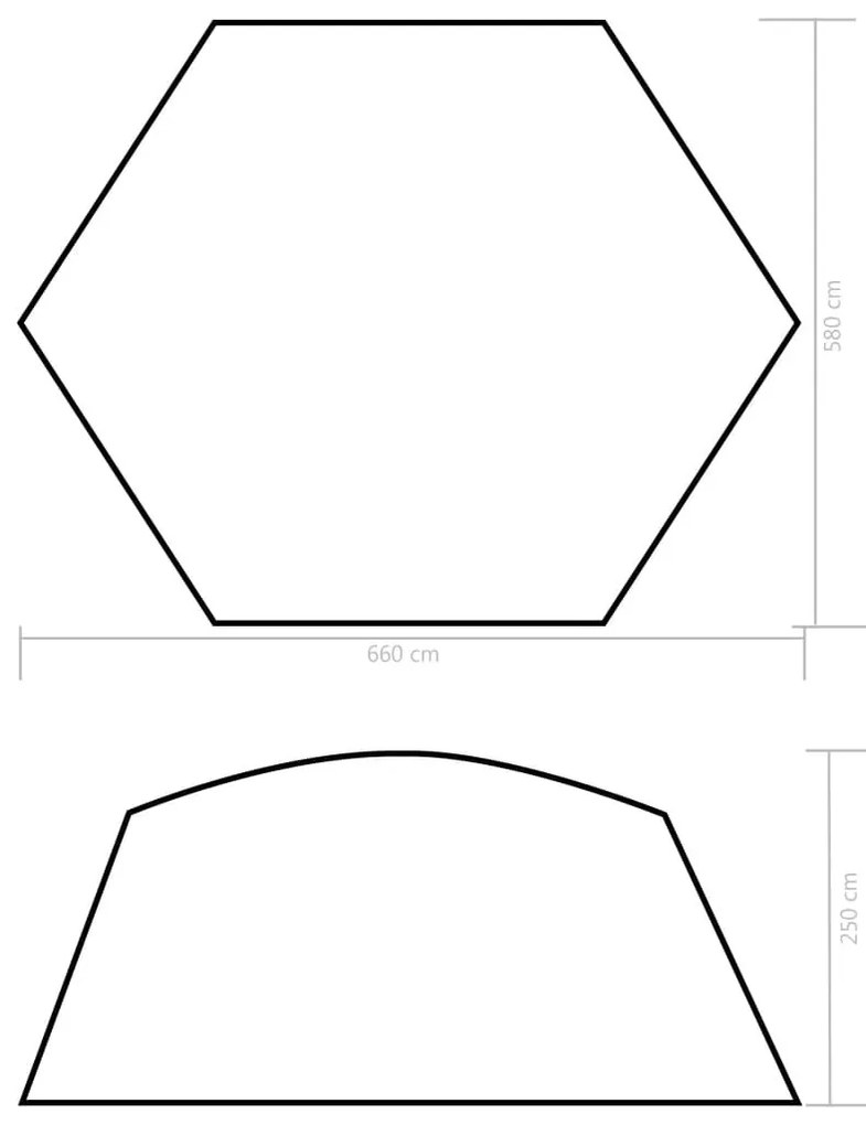 Σκίαστρο Πισίνας Μπλε 660 x 580 x 250 εκ. Υφασμάτινο