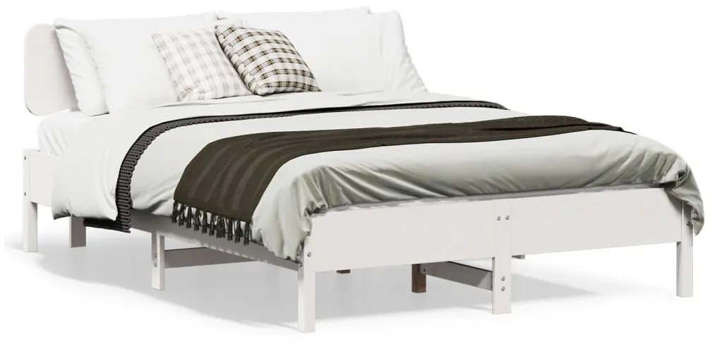 Σκελετός Κρεβ. Χωρίς Στρώμα Λευκό 120x200 εκ Μασίφ Πεύκο