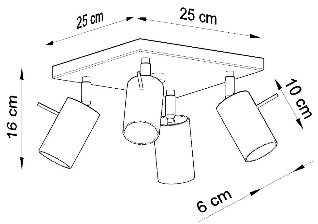 Sollux Φωτιστικό οροφής Ring 4,ατσάλι,4xGU10/40w