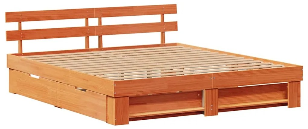 vidaXL Σκελετός Κρεβατιού Καφέ κεριού 180 x 200 cm Μασίφ ξύλο πεύκου