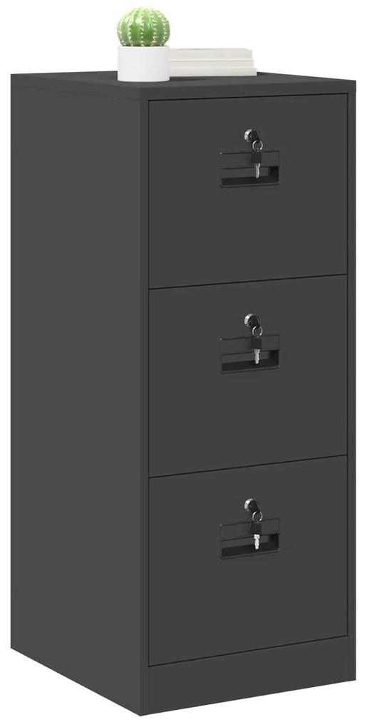 vidaXL Ντουλάπα Αρχείων Μαύρο 44 x 50 x 106.5 εκ Ψυχρής Έλασης Χάλυβας
