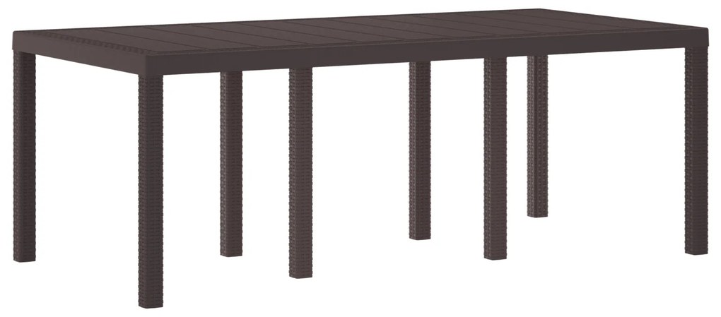 vidaXL Τραπέζι Κήπου Καφέ 200x100x73 εκ. Πολυ Ράτταν