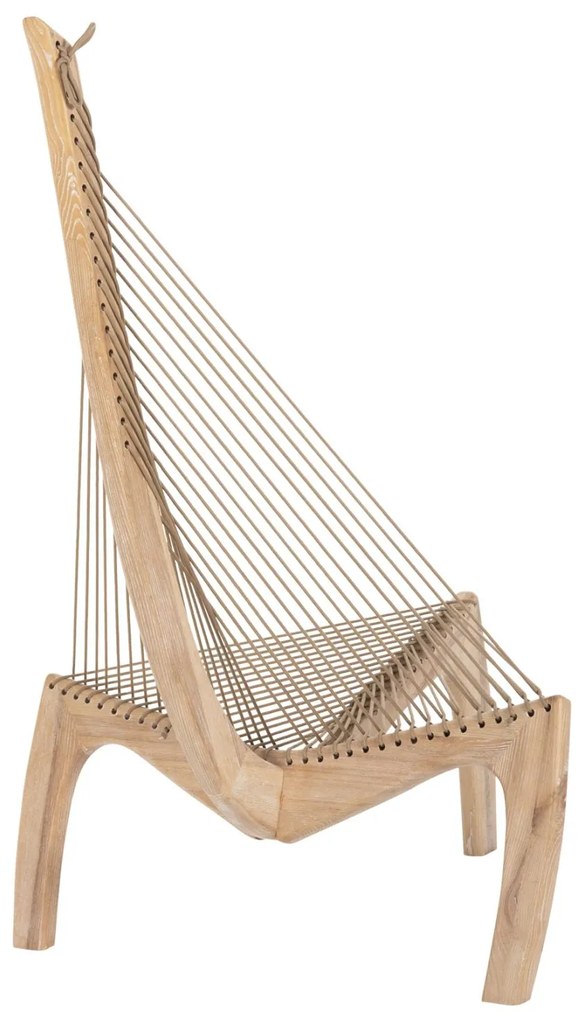 Πολυθρόνα HARP C9861 Ξύλο Φράξινος με Φυσικό Συνθετικό Σχοινί 85x101,5x128,5Yεκ. 85x101.5x128.5 εκ.