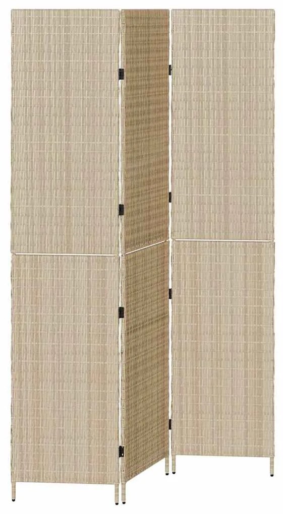vidaXL Διαχωριστικό Δωματίου Μπεζ 146 x 200 εκ. συνθετικό ρατάν
