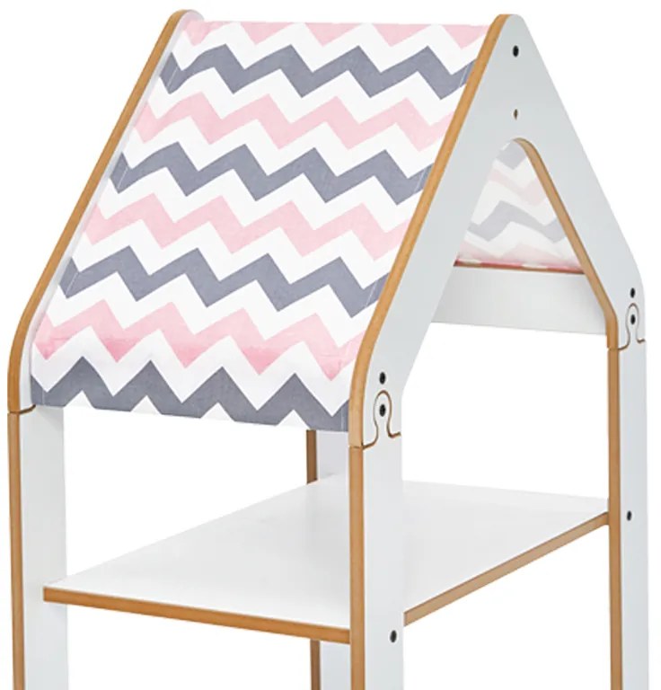 Ραφιέρα Montessori Zoilen pakoworld λευκό-ροζ mdf 50x30x80εκ