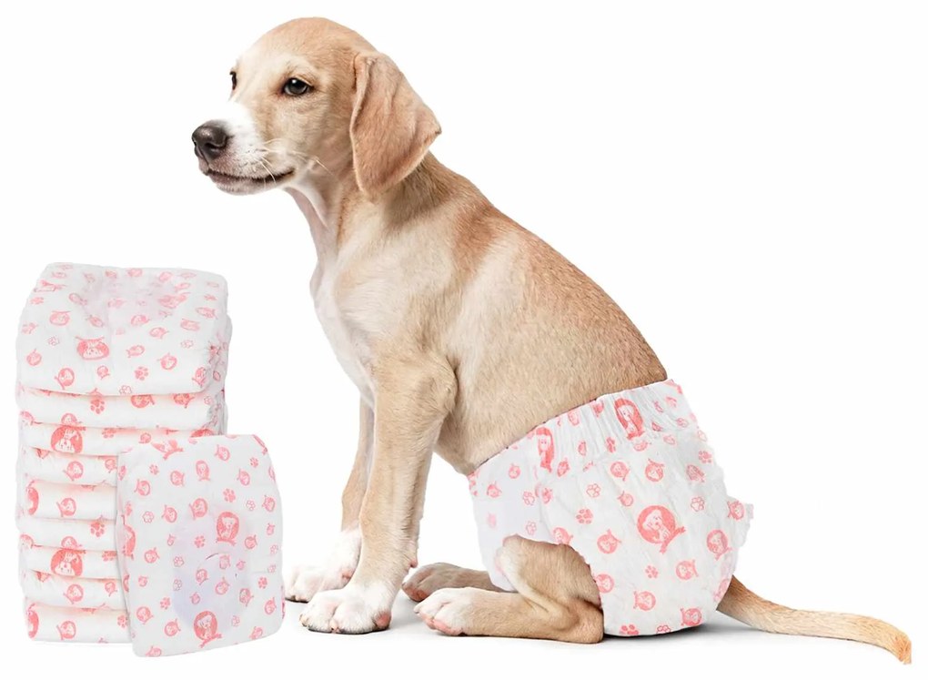 vidaXL Μίας χρήσης πάνα σκύλου θηλυκή 30 pcs Λευκό M