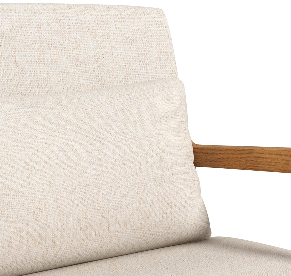 HOMCOM Κουνιστή πολυθρόνα σε ρετρό στυλ, ξύλο καουτσούκ, 64,5 cm x 92 cm x 81, 5 cm, Μπεζ + Καφέ