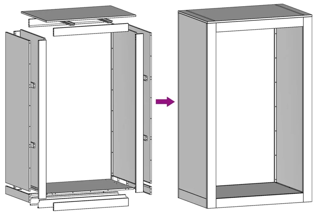 Ράφι για καυσόξυλα 60x40x100 cm Ατσάλι σκληρυθέν στον αέρα - Καφέ