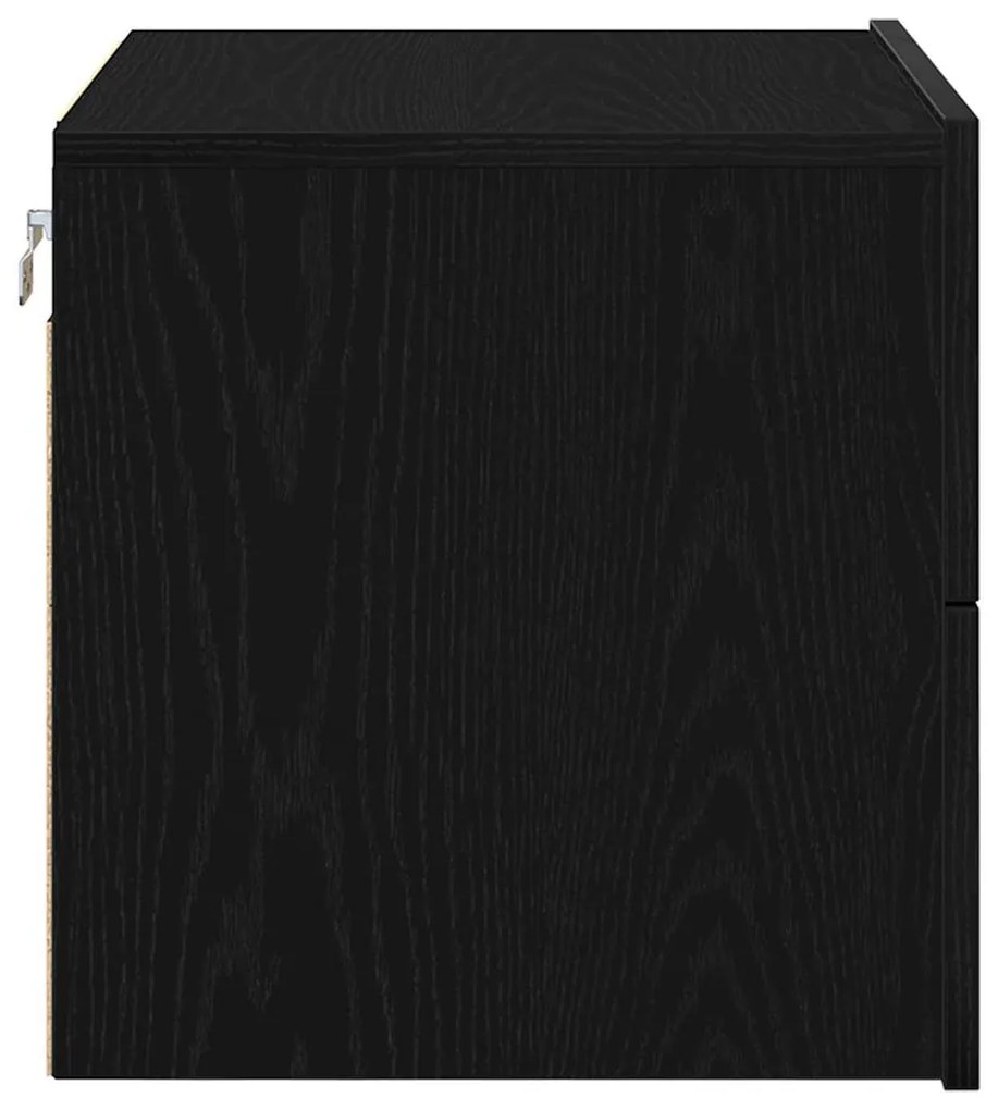 vidaXL Τοίχου κομοδίνο Μαύρη δρυς 50 x 39 x 41 εκ. Επεξεργασμένο ξύλο