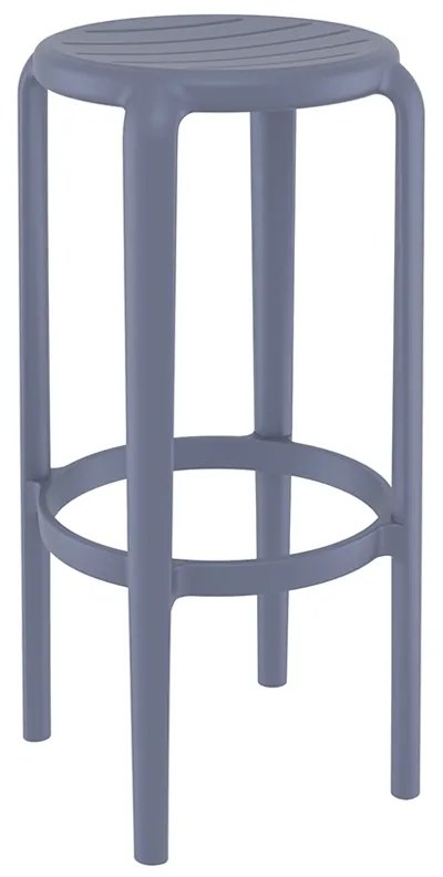 SIESTA TOM 75εκ. ΣΚΑΜΠΟ DARK GREY ΠΟΛ/ΝΙΟΥ 36X36X75εκ.20.0794