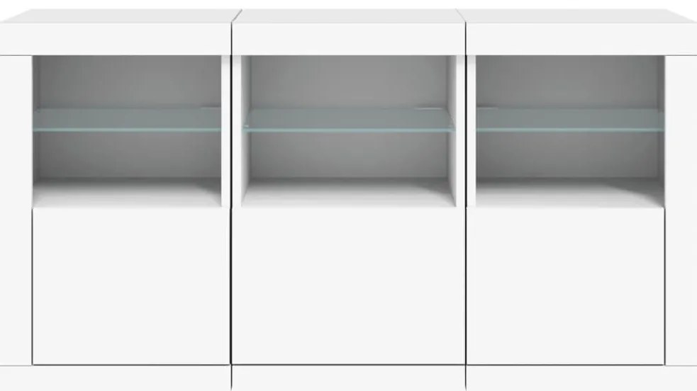 vidaXL Μπουφές με LED Λευκός 123 x 37 x 67 εκ.