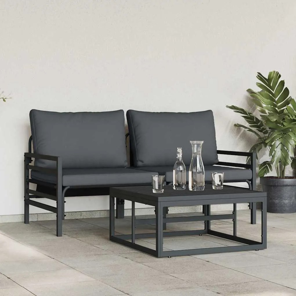 vidaXL Σετ Καναπέ Κήπου 3 pcs Ανθρακί Ατσάλι