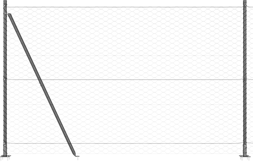 vidaXL Γωνιακή Περίφραξη Γκρι 1,4x50 μ Ατσάλι