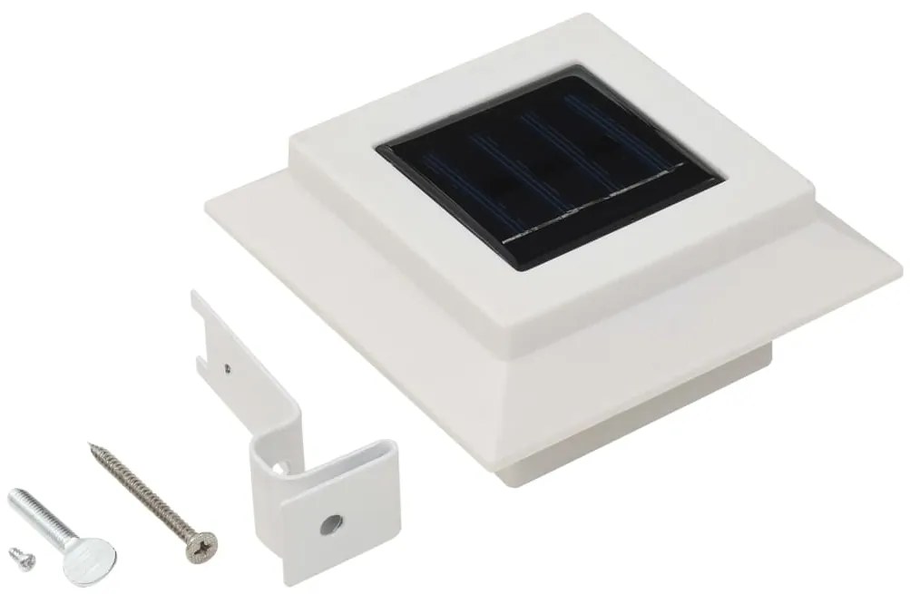 vidaXL Φωτιστικά Εξωτ. Χώρου Ηλιακά 12 τεμ. LED Τετράγωνα Λευκά 12 εκ.