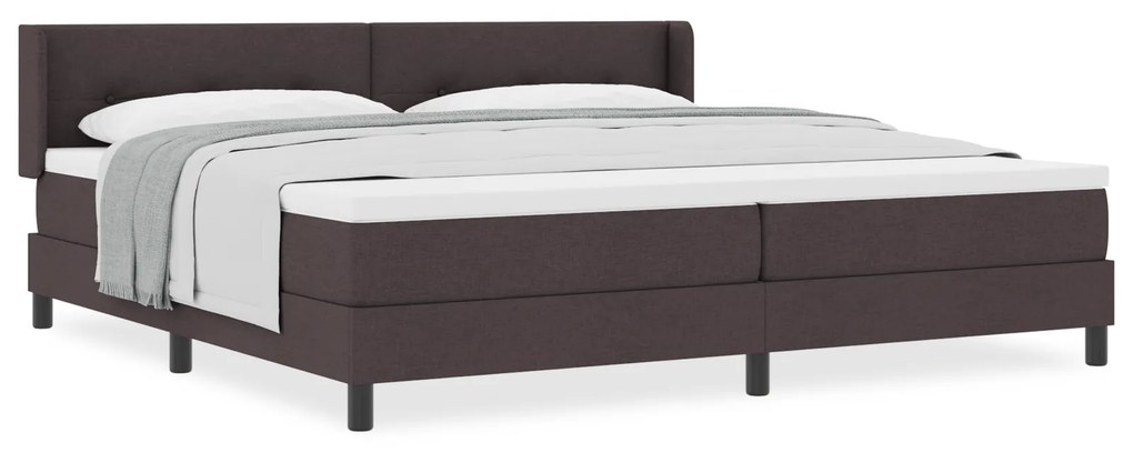 vidaXL Κρεβάτι με ελατήρια Σκούρο Καφέ 200 x 200 cm Ύφασμα και αφρός