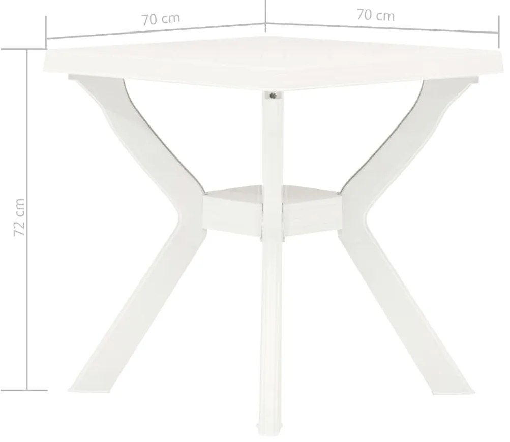 vidaXL Τραπέζι Bistro Λευκό 70 x 70 x 72 εκ. Πλαστικό