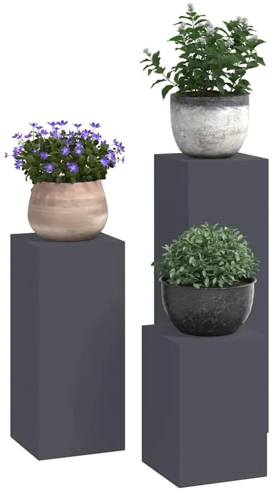vidaXL Στήριξη φυτών 3 pcs Ανθρακί 24 x 24 x 75 εκ. Ατσάλι