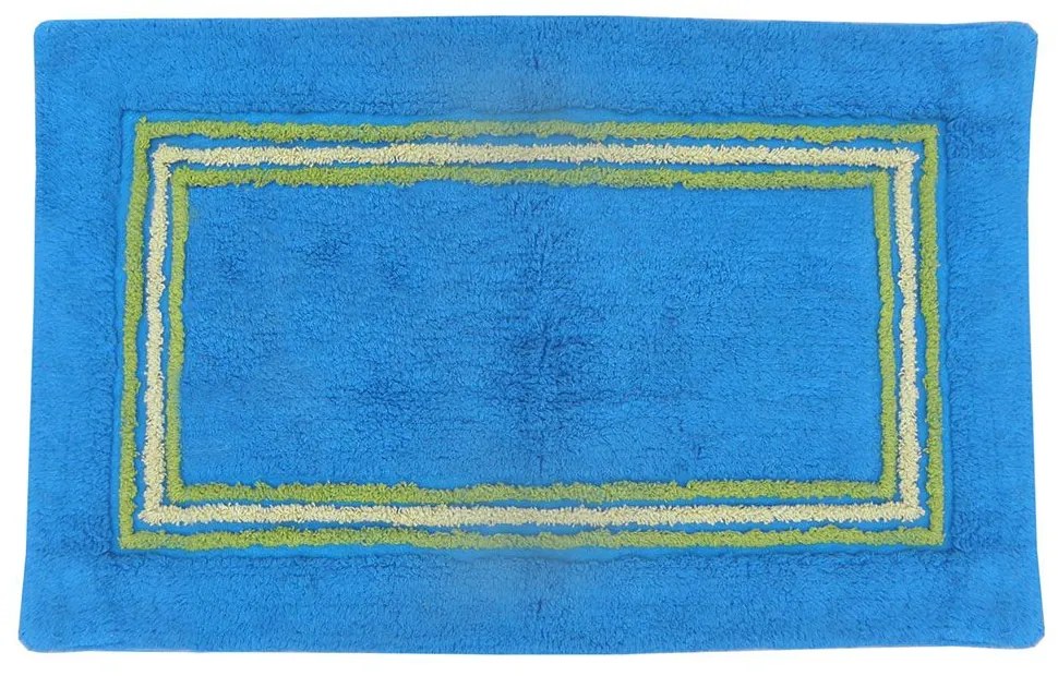 Ταπέτο Μπάνιου Stripes Blue Viopros 50X80cm 100% Cotton