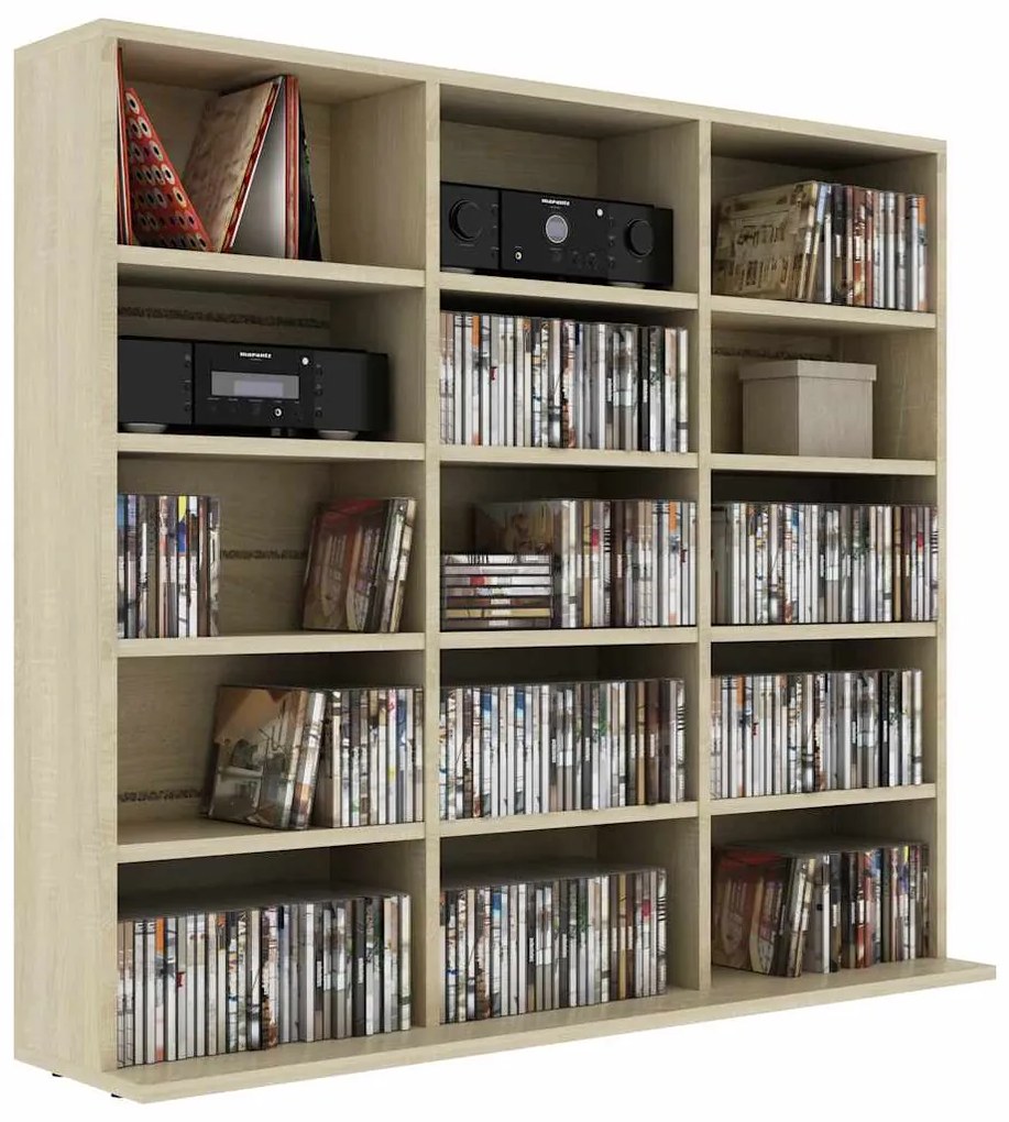 vidaXL Έπιπλο για CD Χρώμα Sonoma Δρυς 100x23x89,5 εκ. από Επεξ. Ξύλο