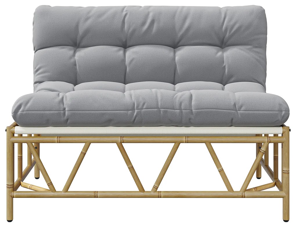 vidaXL Κήπος Καρέκλα με Μαξιλάρι Γκρι 110 x 80 x 71 cm Ατσάλι